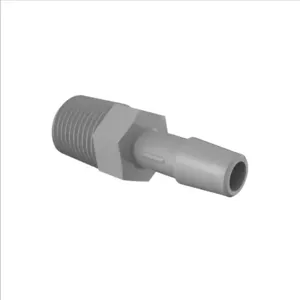 ELDON JAMES A4-5PVDF Adapter, 1/4 NPT Thread Size, 5/16 Inch Barb, Gray Kynar 740 | CJ8DED