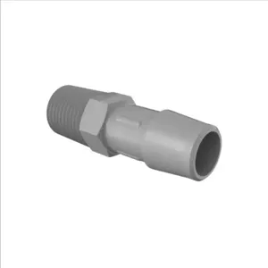 ELDON JAMES A4-8PVDF Adapter, 1/4 NPT Thread Size, 1/2 Inch Barb, Gray Kynar 740 | CJ8DFC