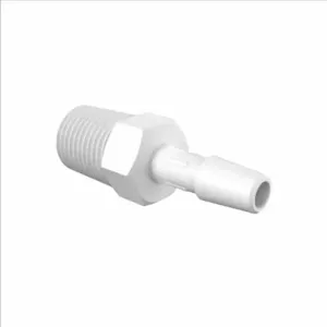 ELDON JAMES A4B-4NK7 Adapter, 1/4 BSPT Thread Size, 1/4 Inch Barb, Natural Kynar 740 | CJ8DGR