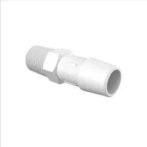 ELDON JAMES A4B-8WN Adapter, 1/4 BSPT Thread Size, 1/2 Inch Barb, White Nylon | CJ8DJD