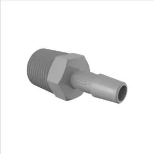 ELDON JAMES A6-5PVDF Adapter, 3/8 NPT Thread Size, 5/16 Inch Barb, Gray Kynar 740 | CJ8DKF