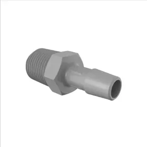 ELDON JAMES A6-6PVDF Adapter, 3/8 NPT Thread Size, 3/8 Inch Barb, Gray Kynar 740 | CJ8DKY