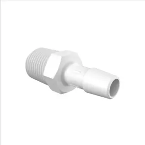 ELDON JAMES A6B-6WN Adapter, 3/8 BSPT Thread Size, 3/8 Inch Barb, White Nylon | CJ8DMR