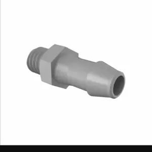 ELDON JAMES A6M-3-200PVDF Adapter, 6mm Thread Size, 3/16 Inch Barb, Gray Kynar 740 | CJ8DNV