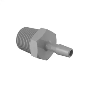 ELDON JAMES A8-4PVDF Adapter, 1/2 NPT Thread Size, 1/4 Inch Barb, Gray Kynar 740 | CJ8DPZ