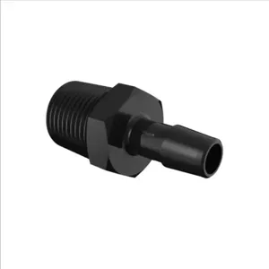 ELDON JAMES A8-6BN Adapter, 1/2 NPT Thread Size, 3/8 Inch Barb, Black Nylon | CJ8DQP