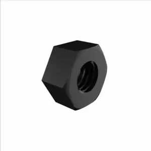 ELDON JAMES HEX1428BN Hex Nut, 1/4-28 UNF Thread Size, 0.425 Inch Flat, 0.235 Inch Thick, Black Nylon | CJ8NHE