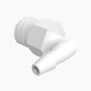 ELDON JAMES L1032-1-200WP Elbow, 10-32 UNF Thread Size, 1/16 Inch Barb, White Polypropylene | CJ8FNQ