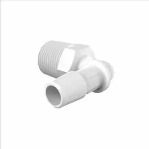 ELDON JAMES L6-6AC Elbow, 3/8-18 NPT Thread Size, 3/8 Inch Barb, Acetal | CJ8GGE