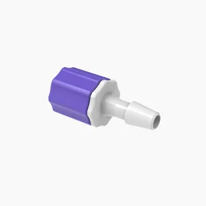 ELDON JAMES LMSLN-2.5MN-V-QC Stationary Male Luer, Lock 5/32 Barb Size, Medical Nylon, Violet | CJ8HLJ