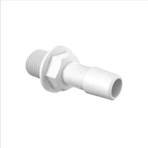 ELDON JAMES PM4S-6WP Panel Mount, 1/4 NPSM Thread Size, 3/8 Inch Barb, White Polypropylene | CJ8JNG