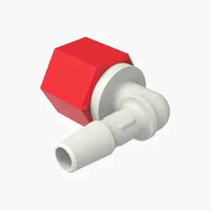 ELDON JAMES SL90F9-4NNRN Female Elbow, 90 Degree, 1/4 Inch Barb, Natural Nylon, Red | CJ8KTB