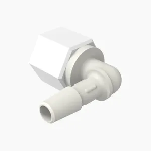 ELDON JAMES SL90F9-4NNWN Female Elbow, 90 Degree, 1/4 Inch Barb, Natural Nylon, White | CJ8KTC