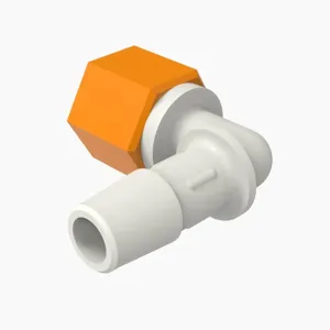 ELDON JAMES SL90F9-6NNON Female Elbow, 90 Degree, 3/8 Inch Barb, Natural Nylon, Orange | CJ8KTR