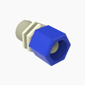 ELDON JAMES SUP9NN-BLN Plug and Nut Assembly, 9/16-18 UNF Thread Size, Natural Nylon, Blue | CJ8KUG