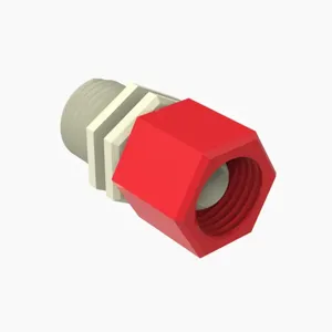 ELDON JAMES SUP9NN-RN Plug and Nut Assembly, 9/16-18 UNF Thread Size, Natural Nylon, Red | CJ8KUM