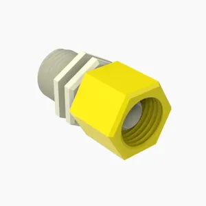 ELDON JAMES SUP9NN-YN Plug and Nut Assembly, 9/16-18 UNF Thread Size, Natural Nylon, Yellow | CJ8KUP