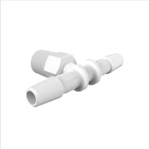 ELDON JAMES T2B-4WP White Polypropylene Tee, 1/8 BSPT Size, 1/4 Inch Inside Dia. | CJ8LLB