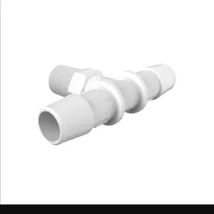 ELDON JAMES T4-8WP White Polypropylene Tee, 1/4 NPT Size, 1/8 Inch Inside Dia. | CJ8LPF