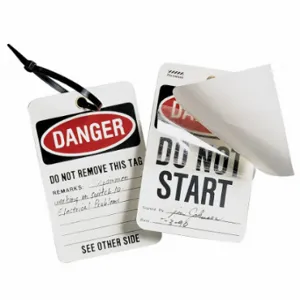 ELECTROMARK 11756 Danger Tag, White, English, 5 Inch Height, 25 PK | CP4FFC 8NCJ8