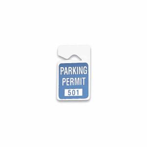 ELECTROMARK 29519501 Tag, Rear View Mirror Tag, Parking Permit, Blue on White, 501-600, 2 3/4 Inch Width | CP4FUM 8RFN4