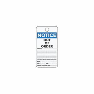ELECTROMARK Y625718 Notice Tag, White, English, 5 3/4 Inch Height, 25 PK | CP4FLF 9GE51