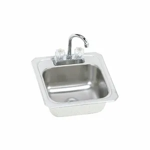 ELKAY BCRA150C Sink Kit, Celebrity, Silver, Stainless Steel, 15 Inch Length, 15 Inch Width | CJ3JJZ 34J908