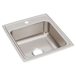 ELKAY DLRQ2022101 Single Bowl Drop In Kitchen Sink, 18 Gauge, Stainless Steel | CY3MFQ