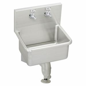 ELKAY ESS2520C Service Sink Kit, 8 Inch Size, Dual Manual Cross Faucet Handle, Stainless Steel | CJ3HEC 52JY81