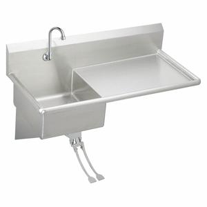 ELKAY ESS4924RFC Service Sink Kit, Dual Foot Pedal, Stainless Steel, 18 x 20 1/2 Inch Bowl Size | CJ3HEH 52JY86