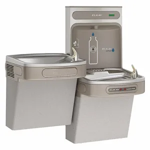 ELKAY EZOTL8WSLK Drinking Fountain, With Bottle Filler, Refrigerated, 39 1/8 Inch Height, Gray | CJ2ATJ 60NJ93