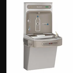 ELKAY LZO8WSLK Drinking Fountain, With Bottle Filler, Refrigerated, 39 1/8 Inch Height, Gray | CJ2ATR 60NJ96