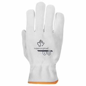 ENDURA 378SBS Leather Gloves, Size S, Cowhide, Std, Glove, Full Finger, Safety Cuff, Unlined, Gray | CT2TCG 55ND55