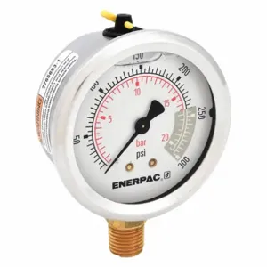 ENERPAC G2512L Hydraulic Pressure Gauge, 2.50 Inch Face, Glycerine Filled, 300 Max. Psi | AD6MRF 46C564