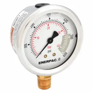 ENERPAC G2513L Hydraulic Pressure Gauge, 2.50 Inch Face, Glycerine Filled, 600 Max. Psi | AD6MRG 46C565