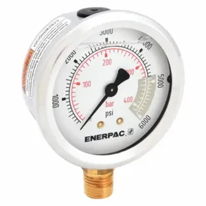 ENERPAC G2517L Hydraulic Pressure Gauge, 2.50 Inch Face, Glycerine Filled, 6000 Max. Psi | AD6MRK 46C568