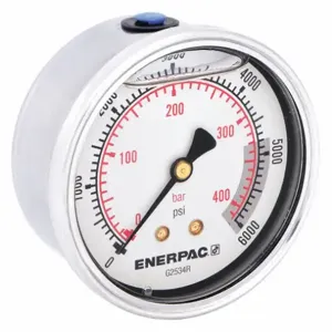 ENERPAC G2534R Hydraulic Pressure Gauge, 2.50 Inch Face, Glycerine Filled, 6000 Max. Psi | AD6MRM 46C570