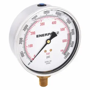 ENERPAC G4088L Hydraulic Pressure Gauge, 4 Inch Face, Glycerine Filled, 10000 Max. Psi | AC9UKK 3KD59