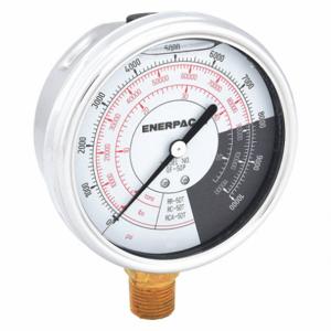 ENERPAC GF50P Hydraulic Force and Pressure Gauge, Imperial Scale, 50 Ton, Cylinders | AH9ZAM 46C575