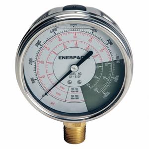 ENERPAC GF510P Hydraulic Force and Pressure Gauge, Imperial Scale, 50 and 100 Ton, Cylinders | AD6MRT 46C576