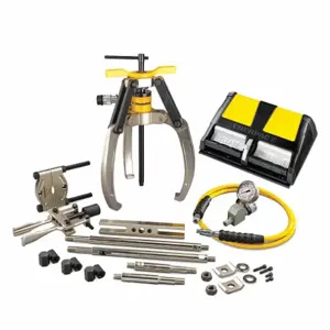 ENERPAC LGHMS314A Hydraulic Master Puller Set, 3 Jaw, 14T, Air Pump | CM9KGE