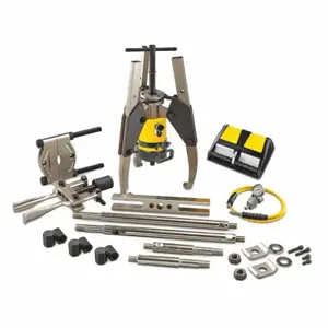 ENERPAC LGHMS364A Hydraulic Master Puller Set, 3 Jaw, 64T, Air Pump | CM9KGN