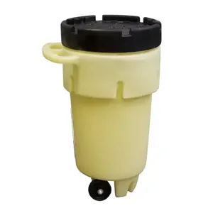 ENPAC 1159-YE Wheeled Poly-SpillPack, 50 Gallon Capacity, Yellow Base, With Black Easy-Off Lid | CF3GTL