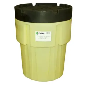 ENPAC 1165-YE Poly-SpillPack, 65 Gal Capacity, Yellow Base, Black Easy-Off Nonthreaded Lid | CF3GRZ