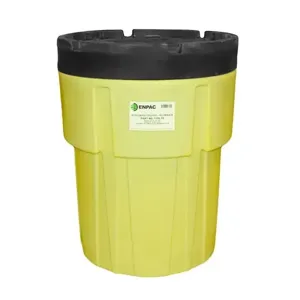 ENPAC 1195-YE Poly-SpillPack, 95 Gallon Capacity, Yellow, With Black Easy-Off Nonthreaded Lid | CF3GQZ