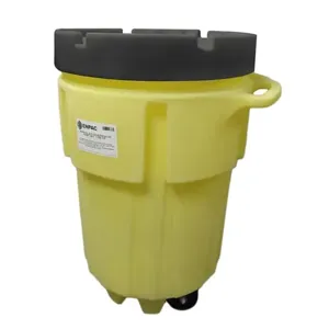 ENPAC 1199-YE Wheeled Poly-SpillPack, Yellow Base, 95 Gallon Capacity, With Black Easy-Off Lid | CF3GQX