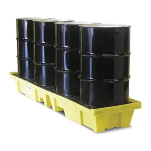 ENPAC 5102-YE In-Line Poly-Spill Pallet, 4-Drum | CF3GJG