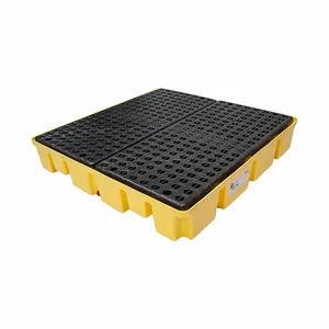 ENPAC 5400-YE-D Poly-Spill Pallet, 4-Drum, Slim-Line, With Drain | CF3GEZ