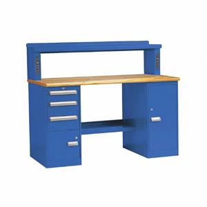 EQUIPTO 389R4W-RB Center Work Table, 1 3/4 Inch Thickness, 20 Gauge, Regal Blue, Steel | CM7YCX