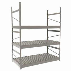 EQUIPTO 1015D42S-PY Bulk Rack With Decking, Starter, Light-Duty, 48 Inch x 24 Inch x 60 in, Ribbed Steel | CP4HVP 36G037